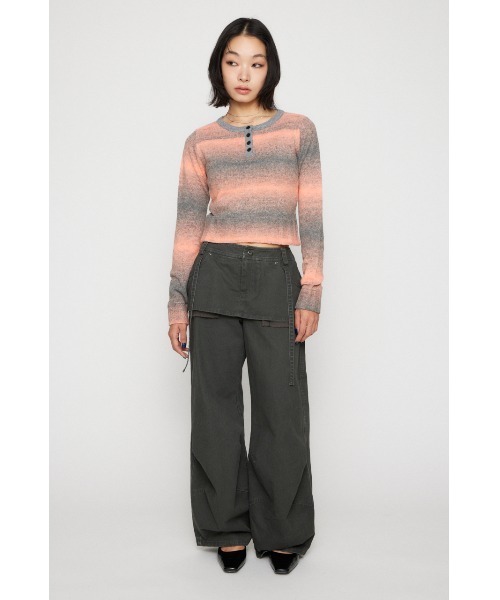LAGUA GEM(ラグアジェム)の「GRADATION COMPACT KNIT トップス(ニット/セーター・レディース・ブラウン/ピンク/ブラック・FREE)」の10枚目の写真