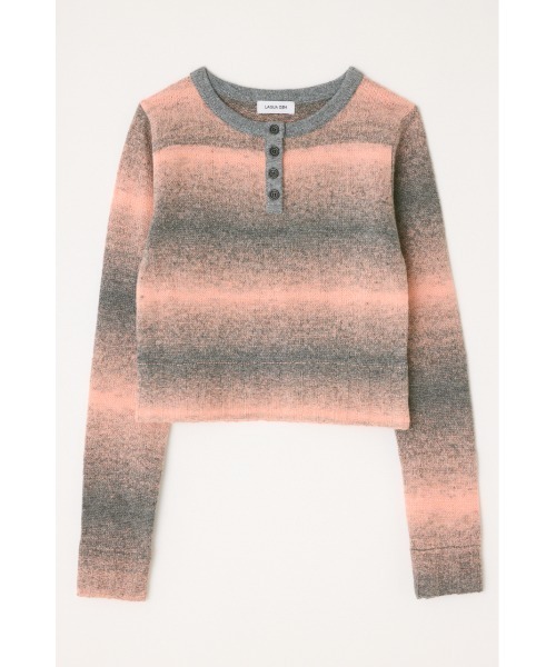 LAGUA GEM(ラグアジェム)の「GRADATION COMPACT KNIT トップス(ニット/セーター・レディース・ブラウン/ピンク/ブラック・FREE)」の11枚目の写真