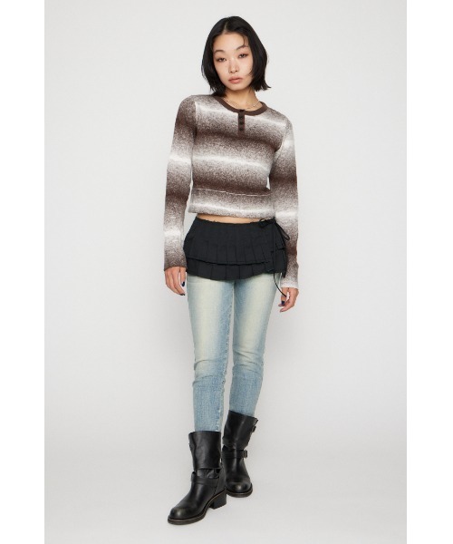 LAGUA GEM(ラグアジェム)の「GRADATION COMPACT KNIT トップス(ニット/セーター・レディース・ブラウン/ピンク/ブラック・FREE)」の14枚目の写真