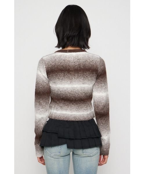 LAGUA GEM(ラグアジェム)の「GRADATION COMPACT KNIT トップス(ニット/セーター・レディース・ブラウン/ピンク/ブラック・FREE)」の16枚目の写真