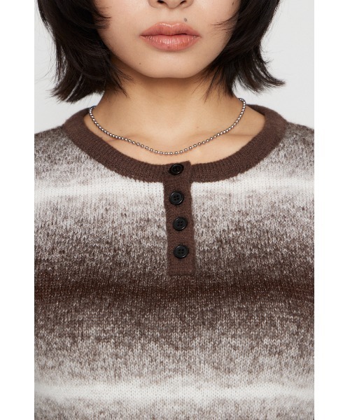 LAGUA GEM(ラグアジェム)の「GRADATION COMPACT KNIT トップス(ニット/セーター・レディース・ブラウン/ピンク/ブラック・FREE)」の17枚目の写真