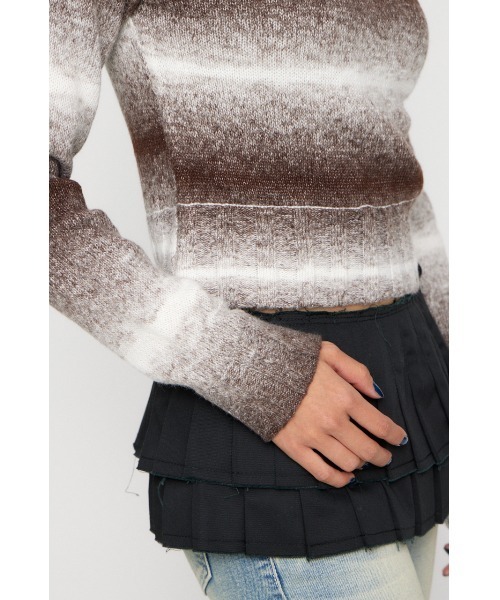 LAGUA GEM(ラグアジェム)の「GRADATION COMPACT KNIT トップス(ニット/セーター・レディース・ブラウン/ピンク/ブラック・FREE)」の18枚目の写真