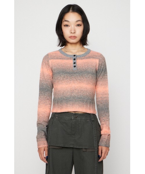 LAGUA GEM(ラグアジェム)の「GRADATION COMPACT KNIT トップス(ニット/セーター・レディース・ブラウン/ピンク/ブラック・FREE)」の21枚目の写真