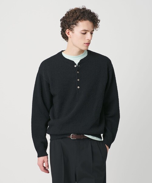 リラックス 4ボタン ヘンリーネック ニット（ニット/セーター