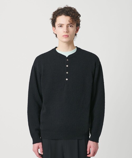 リラックス 4ボタン ヘンリーネック ニット（ニット/セーター