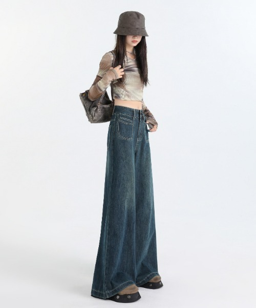 REBALANCE（リバランス）の「ワイドレッグデニム（デニムパンツ・レディース・B/A・SMALL/LARGE/MEDIUM）」の6枚目の写真