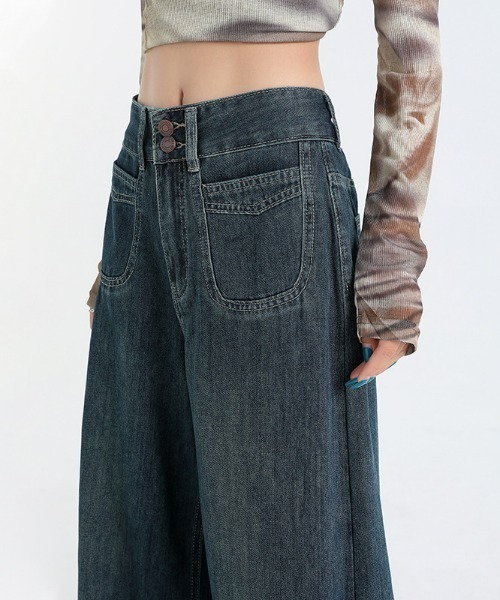 REBALANCE（リバランス）の「ワイドレッグデニム（デニムパンツ・レディース・B/A・SMALL/LARGE/MEDIUM）」の8枚目の写真