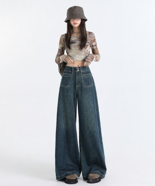 REBALANCE（リバランス）の「ワイドレッグデニム（デニムパンツ・レディース・B/A・SMALL/LARGE/MEDIUM）」の9枚目の写真