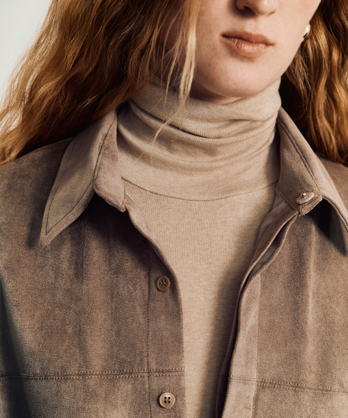 MAYVERU（メイバーユー）の「Geta Suede Jacket _ Brown（シャツ/ブラウス・レディース・その他・FREE）」の5枚目の写真