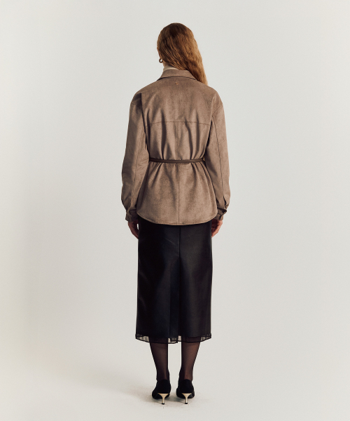 MAYVERU（メイバーユー）の「Geta Suede Jacket _ Brown（シャツ/ブラウス・レディース・その他・FREE）」の7枚目の写真