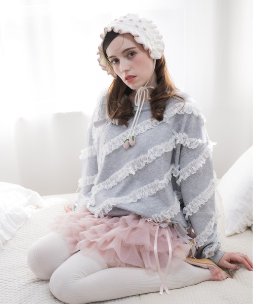 Lolime by mellfy memory(ロリミー バイ メルフィーメモリー)の「tiered mini tutu skirt(スカート・レディース・ホワイト/ピンク・MEDIUM/X-LARGE)」の4枚目の写真
