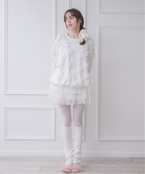 Lolime by mellfy memory(ロリミー バイ メルフィーメモリー)の「tiered mini tutu skirt(スカート・レディース・ホワイト/ピンク・MEDIUM/X-LARGE)」の6枚目の写真
