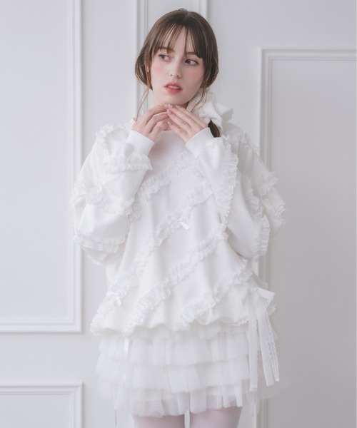 Lolime by mellfy memory(ロリミー バイ メルフィーメモリー)の「tiered mini tutu skirt(スカート・レディース・ホワイト/ピンク・MEDIUM/X-LARGE)」の5枚目の写真