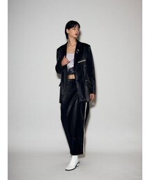 LUNECAVE（ルン ケイブ）の「LEATHERETTE LOOSE FIT JACKET（ライダースジャケット）」