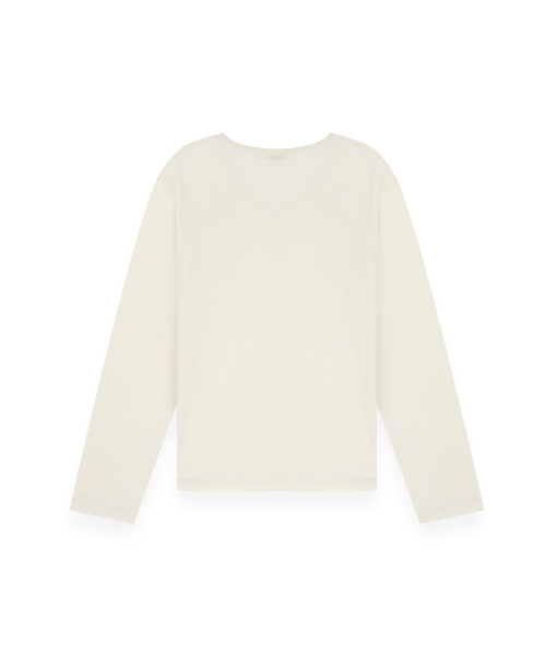 R-4(アールフォー)の「R-0037 / SEXY FIT U-NECK LONG SLEVEE(IVORY)(Tシャツ/カットソー・メンズ・アイボリー・SMALL/MEDIUM/LARGE)」の2枚目の写真