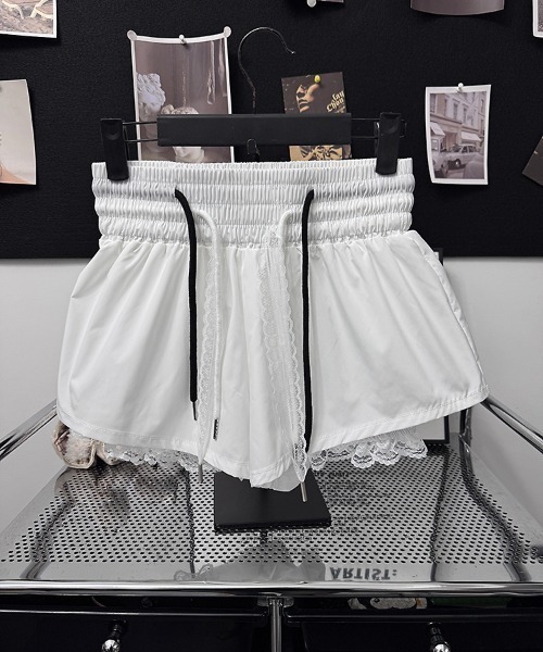 pyornim(ピョルニム)の「レースレイヤード ルームショーツ パジャマ ショートパンツ(その他パンツ・レディース・ホワイト/ブラック・M/L)」の13枚目の写真