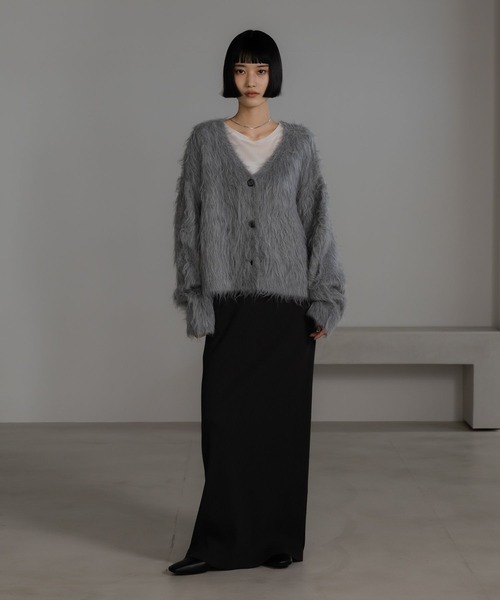 LOWRYS FARM(ローリーズファーム)の「シャギーショートVカーディガン 632263(カーディガン/ボレロ・レディース・アイボリー/ブルー/グレー/イエロー・FREE)」の8枚目の写真