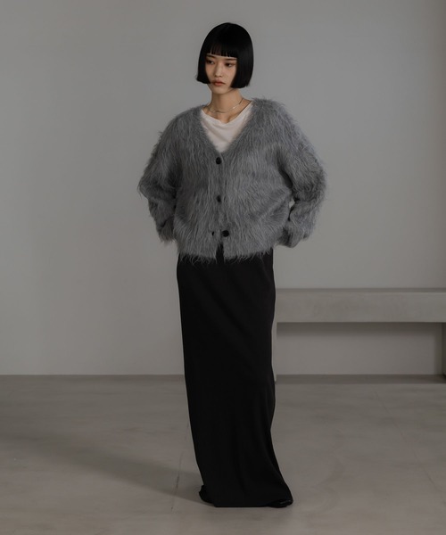 LOWRYS FARM(ローリーズファーム)の「シャギーショートVカーディガン 632263(カーディガン/ボレロ・レディース・アイボリー/ブルー/グレー/イエロー・FREE)」の9枚目の写真