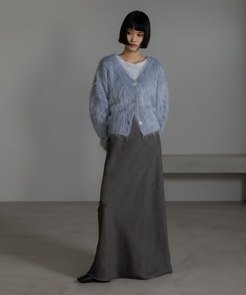 LOWRYS FARM(ローリーズファーム)の「シャギーショートVカーディガン 632263(カーディガン/ボレロ・レディース・アイボリー/ブルー/グレー/イエロー・FREE)」の12枚目の写真