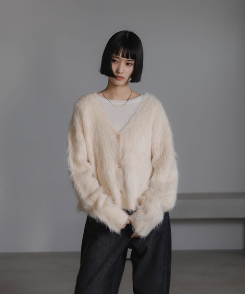 LOWRYS FARM(ローリーズファーム)の「シャギーショートVカーディガン 632263(カーディガン/ボレロ・レディース・アイボリー/ブルー/グレー/イエロー・FREE)」の18枚目の写真