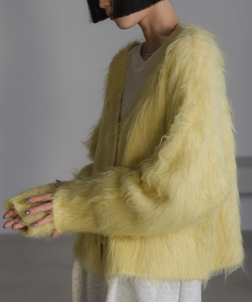 セール】シャギーショートVカーディガン 632263（カーディガン/ボレロ