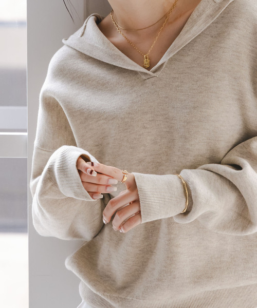 NOBLE 接結タック編みフードプルオーバー 追加》接結タック編みフードプルオーバー（ニット/セーター）｜NOBLE