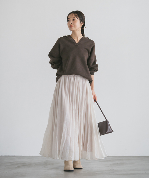 NOBLE 接結タック編みフードプルオーバー 追加》接結タック編みフードプルオーバー2（ニット／セーター）｜NOBLE