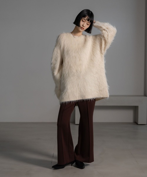 LOWRYS FARM（ローリーズファーム）の「シャギーチュニックプルオーバー　632266（ニット/セーター・レディース・ピンク/グレー/ホワイト・FREE）」の22枚目の写真