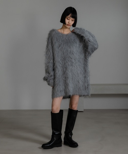 LOWRYS FARM（ローリーズファーム）の「シャギーチュニックプルオーバー　632266（ニット/セーター・レディース・ピンク/グレー/ホワイト・FREE）」の17枚目の写真