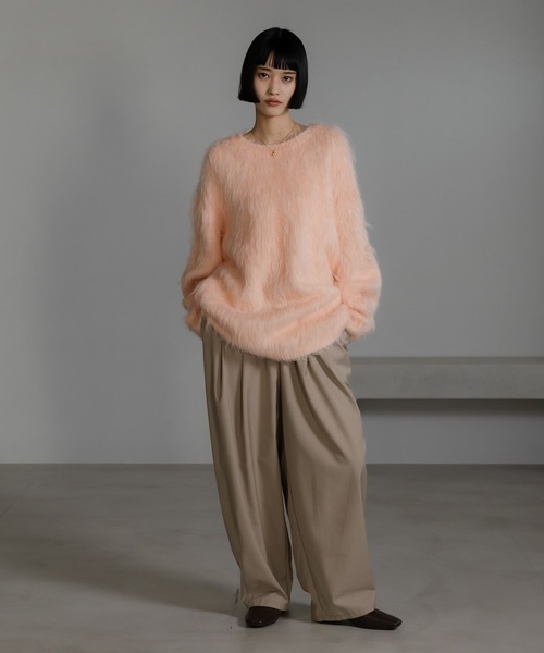 LOWRYS FARM（ローリーズファーム）の「シャギーチュニックプルオーバー　632266（ニット/セーター・レディース・ピンク/グレー/ホワイト・FREE）」の11枚目の写真