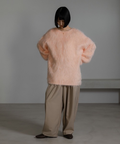 LOWRYS FARM（ローリーズファーム）の「シャギーチュニックプルオーバー　632266（ニット/セーター・レディース・ピンク/グレー/ホワイト・FREE）」の10枚目の写真