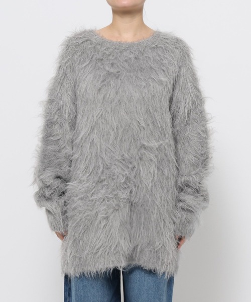 LOWRYS FARM（ローリーズファーム）の「シャギーチュニックプルオーバー　632266（ニット/セーター・レディース・ピンク/グレー/ホワイト・FREE）」の7枚目の写真