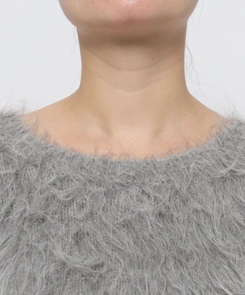 LOWRYS FARM（ローリーズファーム）の「シャギーチュニックプルオーバー　632266（ニット/セーター・レディース・ピンク/グレー/ホワイト・FREE）」の4枚目の写真