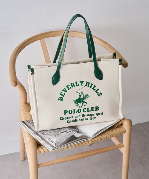 BEVERLY HILLS POLO CLUB(ビバリーヒルズポロクラブ)の「【BEVERLY HILLS POLO CLUB】ポロプリントキャンバストート大 BH2013N(トートバッグ・レディース・ブラック/ネイビー/オレンジ/グリーン・FREE)」の21枚目の写真