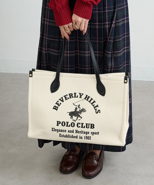 BEVERLY HILLS POLO CLUB(ビバリーヒルズポロクラブ)の「【BEVERLY HILLS POLO CLUB】ポロプリントキャンバストート大 BH2013N(トートバッグ・レディース・ブラック/ネイビー/オレンジ/グリーン・FREE)」の17枚目の写真