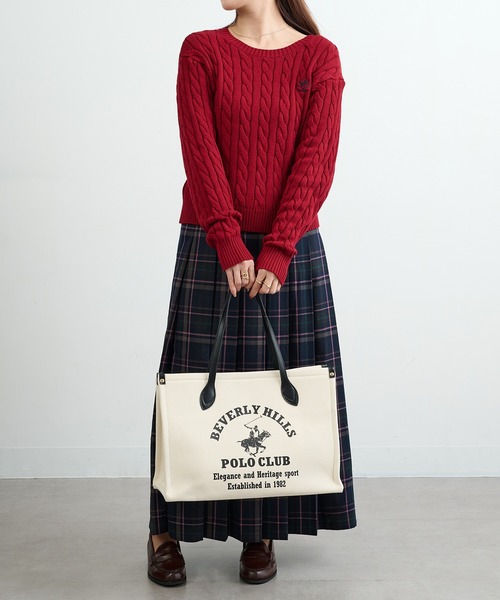 BEVERLY HILLS POLO CLUB(ビバリーヒルズポロクラブ)の「【BEVERLY HILLS POLO CLUB】ポロプリントキャンバストート大 BH2013N(トートバッグ・レディース・ブラック/ネイビー/オレンジ/グリーン・FREE)」の20枚目の写真