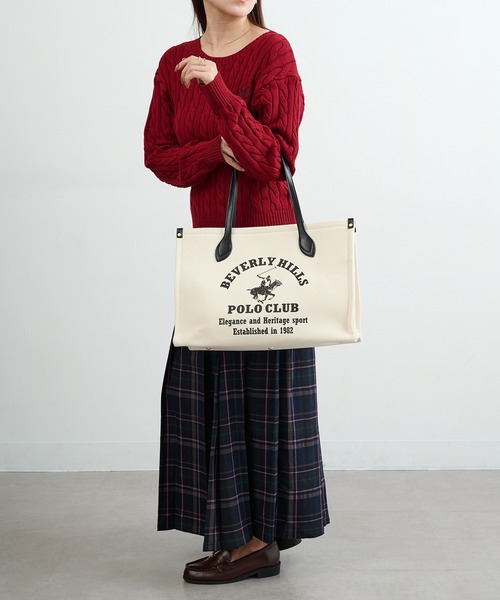 BEVERLY HILLS POLO CLUB(ビバリーヒルズポロクラブ)の「【BEVERLY HILLS POLO CLUB】ポロプリントキャンバストート大 BH2013N(トートバッグ・レディース・ブラック/ネイビー/オレンジ/グリーン・FREE)」の19枚目の写真