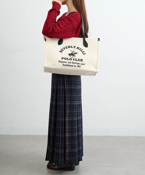 BEVERLY HILLS POLO CLUB(ビバリーヒルズポロクラブ)の「【BEVERLY HILLS POLO CLUB】ポロプリントキャンバストート大 BH2013N(トートバッグ・レディース・ブラック/ネイビー/オレンジ/グリーン・FREE)」の18枚目の写真