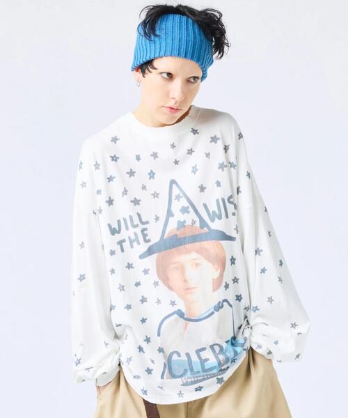 Little sunny bite(リトルサニーバイト)の「littlesunnybite/リトルサニーバイト/stranger things x little sunny bite will long tee(Tシャツ/カットソー・レディース・ピンク/ホワイト/ブルー・M/S)」の2枚目の写真