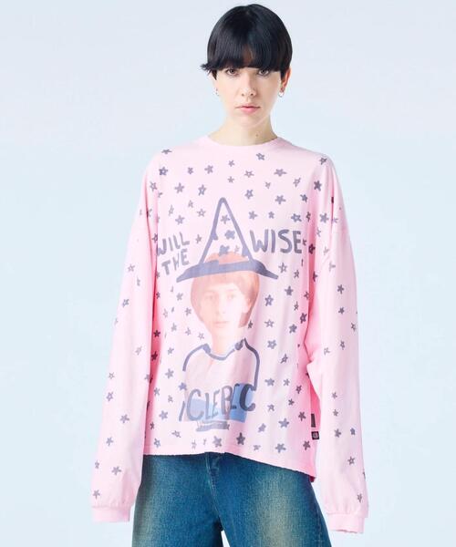 Little sunny bite(リトルサニーバイト)の「littlesunnybite/リトルサニーバイト/stranger things x little sunny bite will long tee(Tシャツ/カットソー・レディース・ピンク/ホワイト/ブルー・M/S)」の1枚目の写真