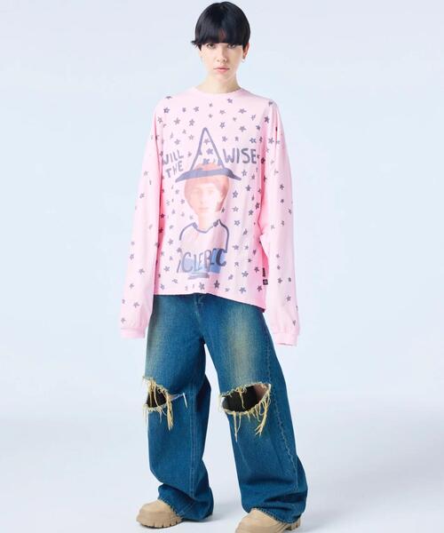 Little sunny bite(リトルサニーバイト)の「littlesunnybite/リトルサニーバイト/stranger things x little sunny bite will long tee(Tシャツ/カットソー・レディース・ピンク/ホワイト/ブルー・M/S)」の14枚目の写真
