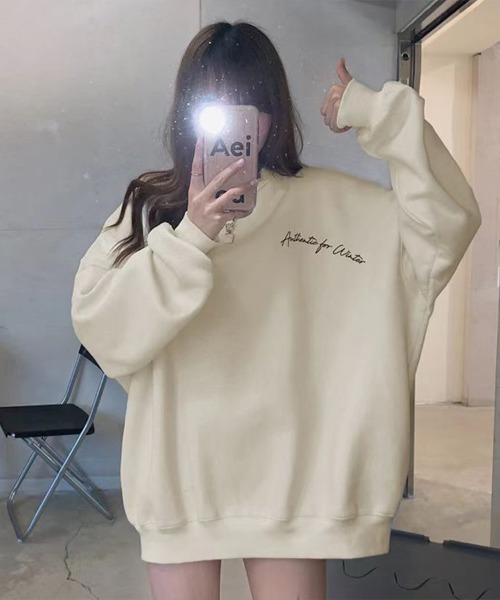 Flugge(フラッジー)の「オーバーロゴスウェット(スウェット・レディース・ブラック/アイボリー・LARGE/MEDIUM)」の12枚目の写真
