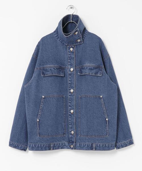 ハイネックデニムブルゾン（ブルゾン）｜KBF（ケイビーエフ）の