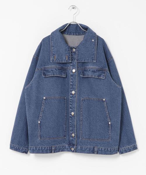 ハイネックデニムブルゾン（ブルゾン）｜KBF（ケイビーエフ）の