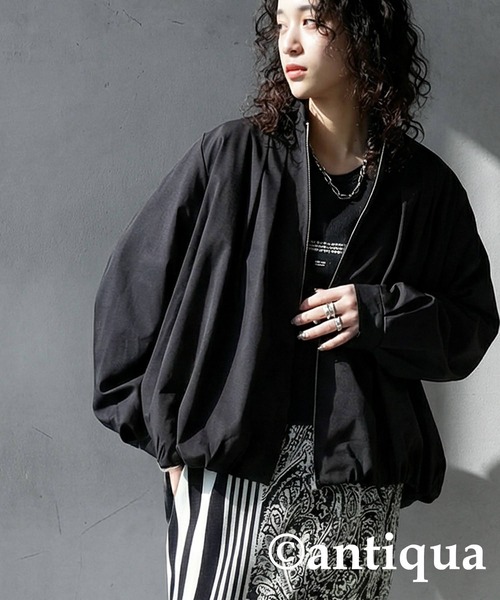 antiqua（アンティカ）の「タックブルゾン（ブルゾン・レディース・ブラック/ナチュラル・ONESIZE）」の2枚目の写真
