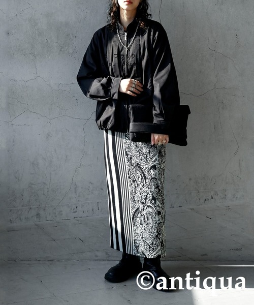 antiqua（アンティカ）の「タックブルゾン（ブルゾン・レディース・ブラック/ナチュラル・ONESIZE）」の3枚目の写真