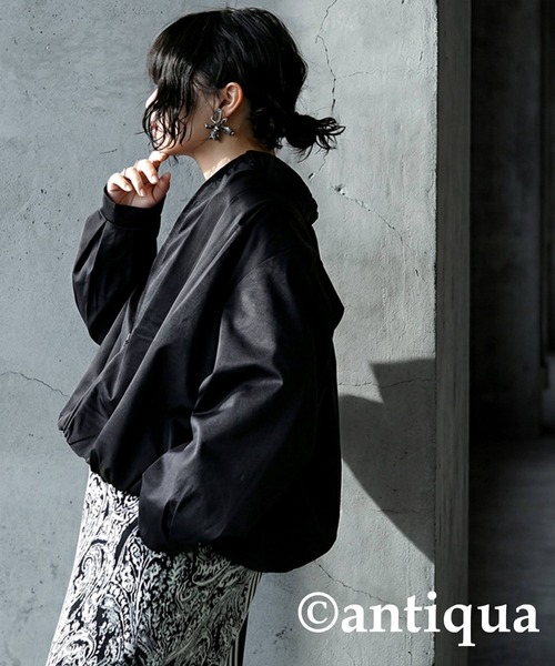 antiqua（アンティカ）の「タックブルゾン（ブルゾン・レディース・ブラック/ナチュラル・ONESIZE）」の5枚目の写真