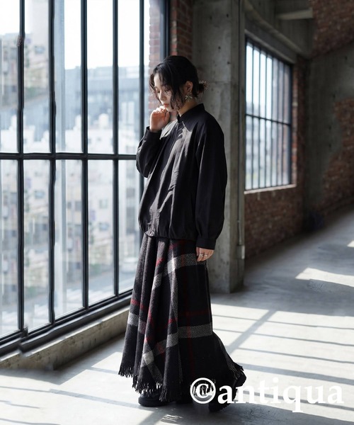 antiqua（アンティカ）の「タックブルゾン（ブルゾン・レディース・ブラック/ナチュラル・ONESIZE）」の7枚目の写真