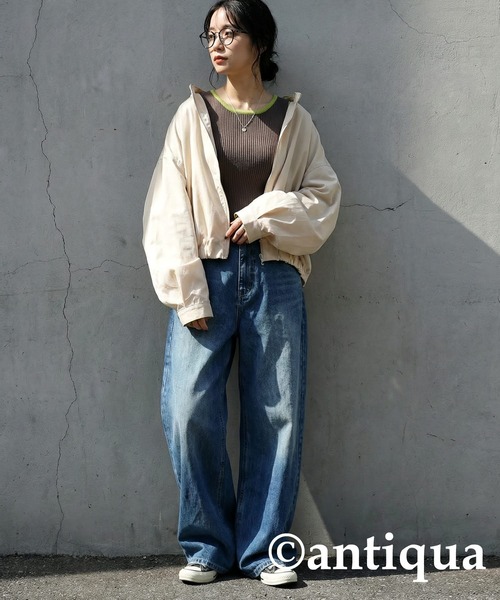 antiqua（アンティカ）の「タックブルゾン（ブルゾン・レディース・ブラック/ナチュラル・ONESIZE）」の8枚目の写真
