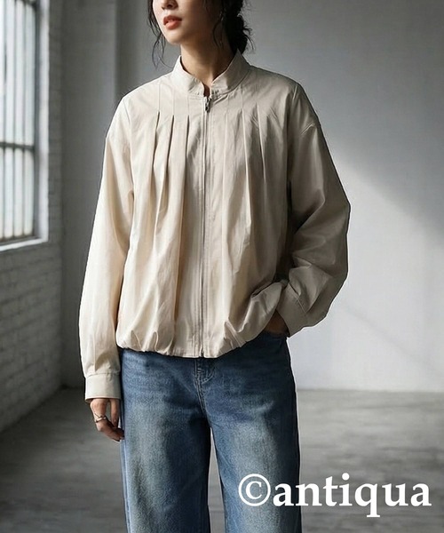 antiqua（アンティカ）の「タックブルゾン（ブルゾン・レディース・ブラック/ナチュラル・ONESIZE）」の9枚目の写真